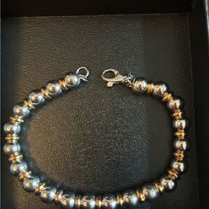 Ross Simons round bead bracelet SS/24K